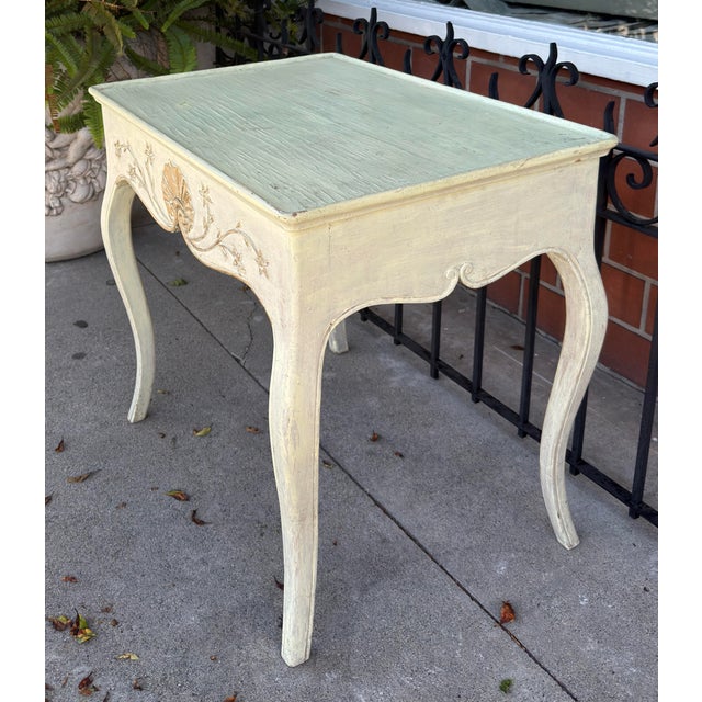 18th C Style Swedish Rococo Painted Side Table For Sale - Image 4 of 6