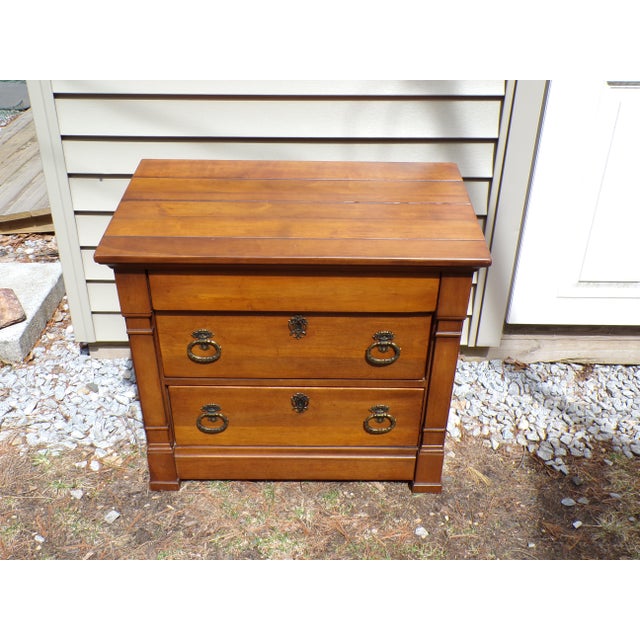 Vintage Neoclassical Style Henredon Chest of Drawers Dresser Server Night Stand. Features a solid Walnut or Fruitwood...