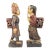 Vintage Asian Carved & Painted Wood Man and Woman Figures - Set of 2 For Sale