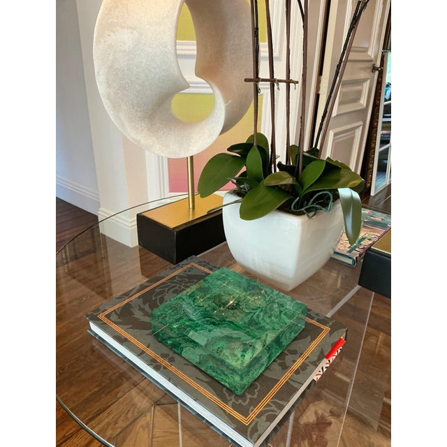 Agate Malachite Acrylic Candy Catchall Dish, Small For Sale - Image 9 of 14