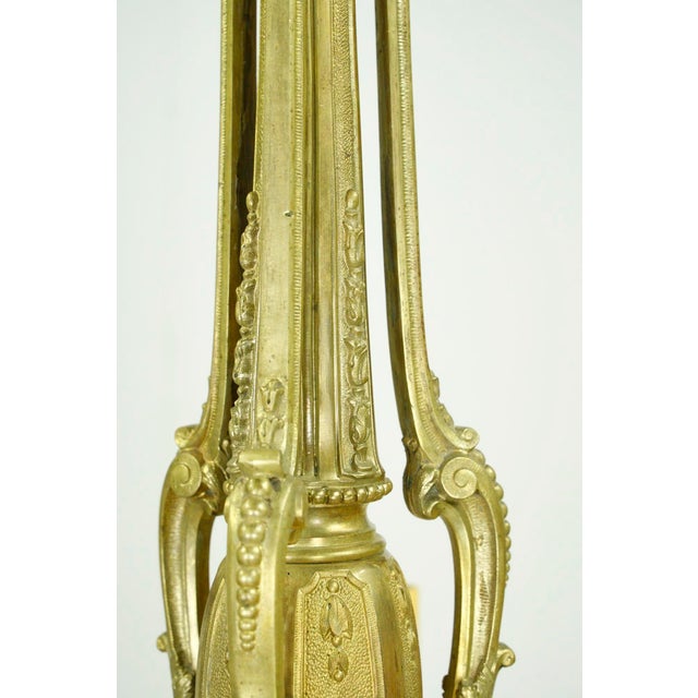 Antique French Bronze Ornate 6 Arm Chandelier - Restored For Sale In New York - Image 6 of 15