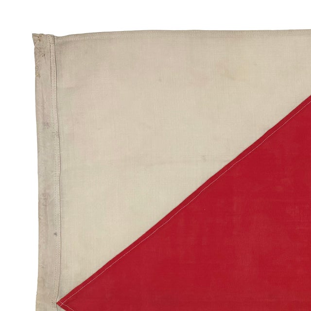 Late 20th Century Small Vintage Distressed Nautical Signal Flag For Sale - Image 5 of 6