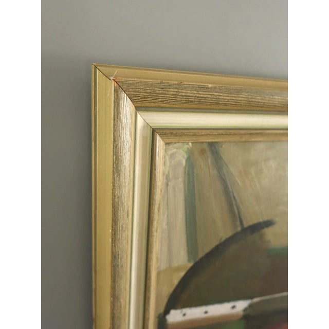 Mid 20th Century Mid-Century Modern 'Constructed Balance' Vintage Original Abstract Oil Painting, Framed For Sale - Image 5 of 12