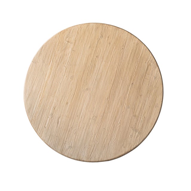 Matthew Izzo Home Rotund 48" Round Reclaimed Elm Wood Dining Table For Sale - Image 4 of 5