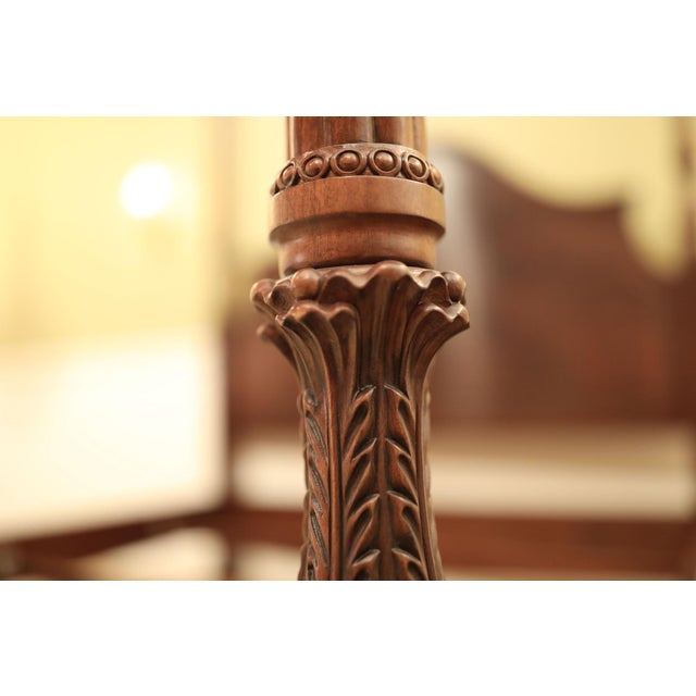 Four-Poster King Bed, Mahogany King-Size Pineapple Poster Bed With Adjustable Box Spring Height by AntiquePurveyor For Sale - Image 16 of 18