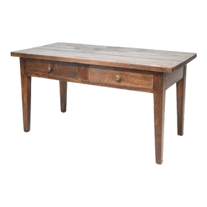 Late 19th Century French Rustic Farmhouse Table With 2 Drawers