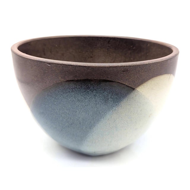 Mid-Century Modern 1970s Pottery Craft Glazed Stoneware Bowl For Sale - Image 3 of 11
