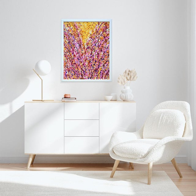 Paint Expression on Gold 23.Modern Original Hand Painting. For Sale - Image 7 of 10