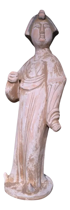 Chinese Terracotta Court Lady Figurine, 1950s