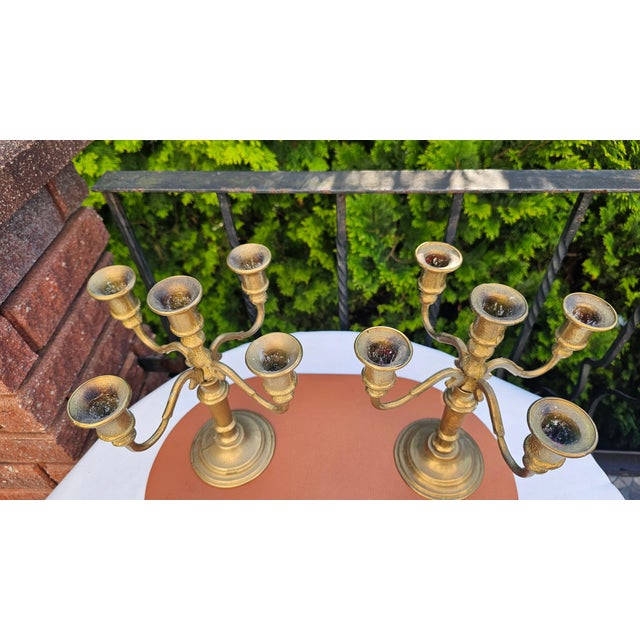 Art Deco Brass Five-Arm Candlestick, 1950s For Sale - Image 3 of 7