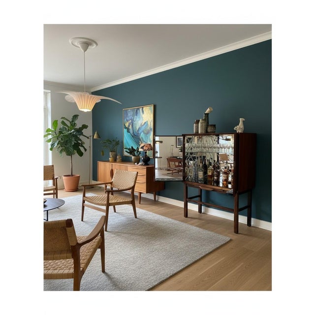Danish Bar Cabinet in Santos Rosewood with Mirror Interior and Lighting, 1960s For Sale - Image 7 of 18