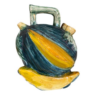 Spanish Trompe-Loeil Watermelon Ceramic Pitcher, 1960 For Sale