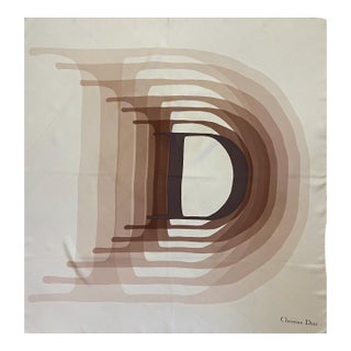 Dior Silk Scarf « D » Logo 1970 For Sale