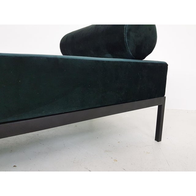 Black Mid-Century Velvet and Metal Daybed, the Netherlands, 1960s For Sale - Image 8 of 9
