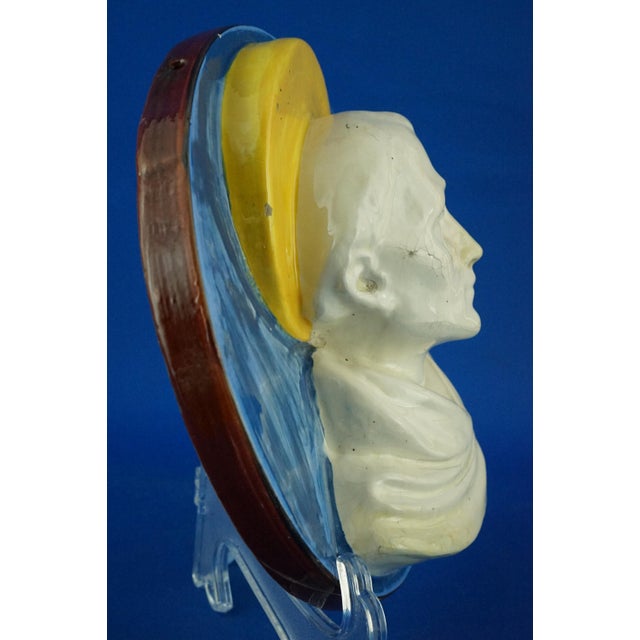 Ceramic Ceramic Sculpture Medallion Plaque of Saint Francis, 1930s For Sale - Image 7 of 18