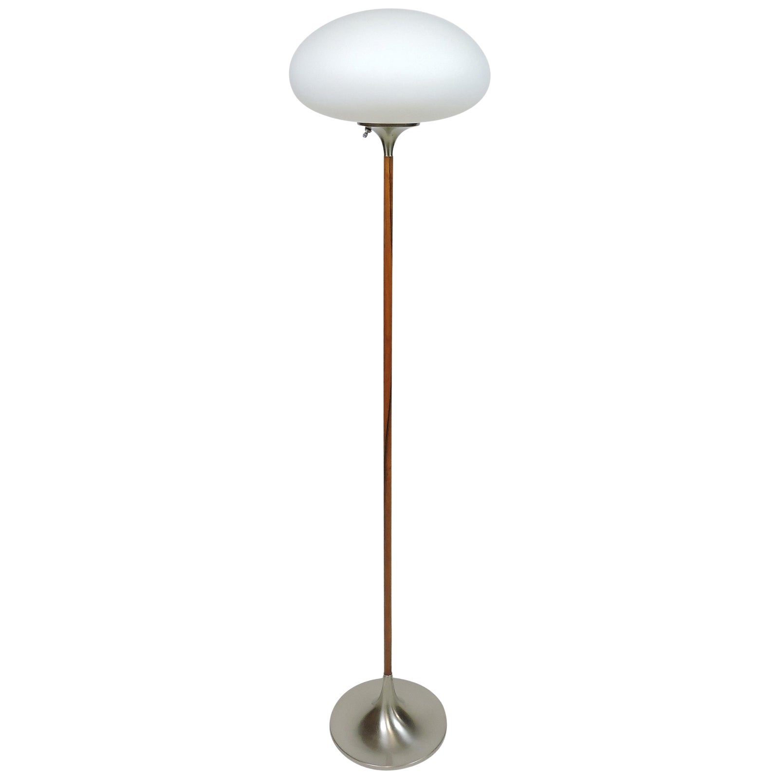 Laurel Lamp Co. MidCentury Modern Mushroom Metal and Rosewood Floor