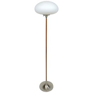 Laurel Lamp Co. Mid-Century Modern Mushroom Metal and Rosewood Floor Lamp For Sale