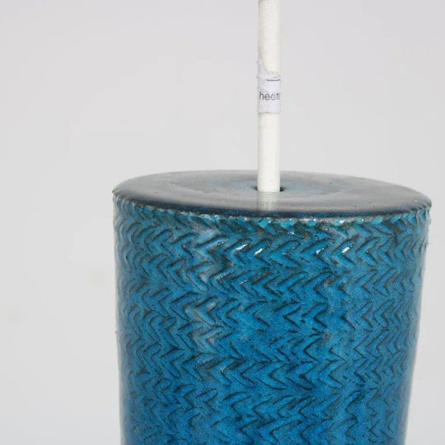 Blue Ceramics Hanging Lamp by Aldo Londi for Bitossi, Italy, 1960s For Sale - Image 8 of 12