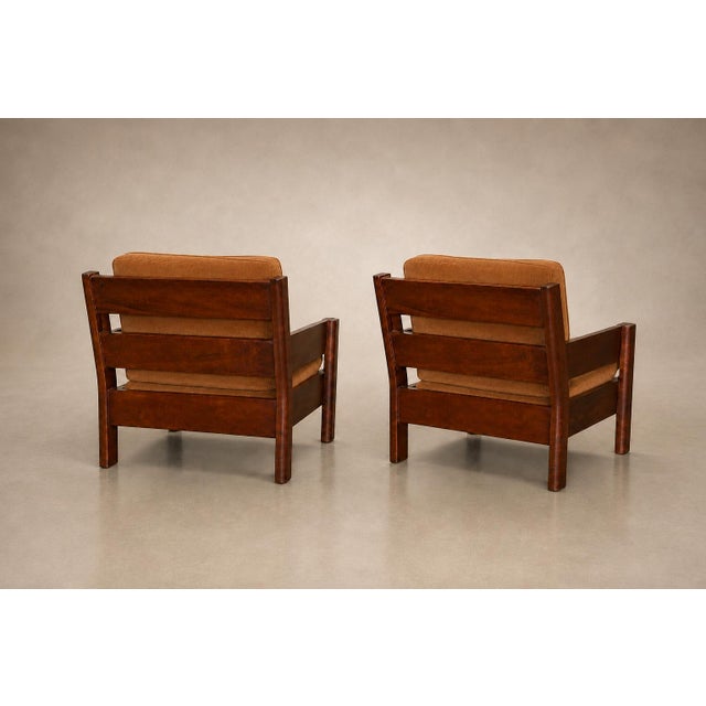 Brazilian Modern Armchair in Imbuia Wood and Cognac Velvet, Brazil, 1960s For Sale - Image 18 of 18
