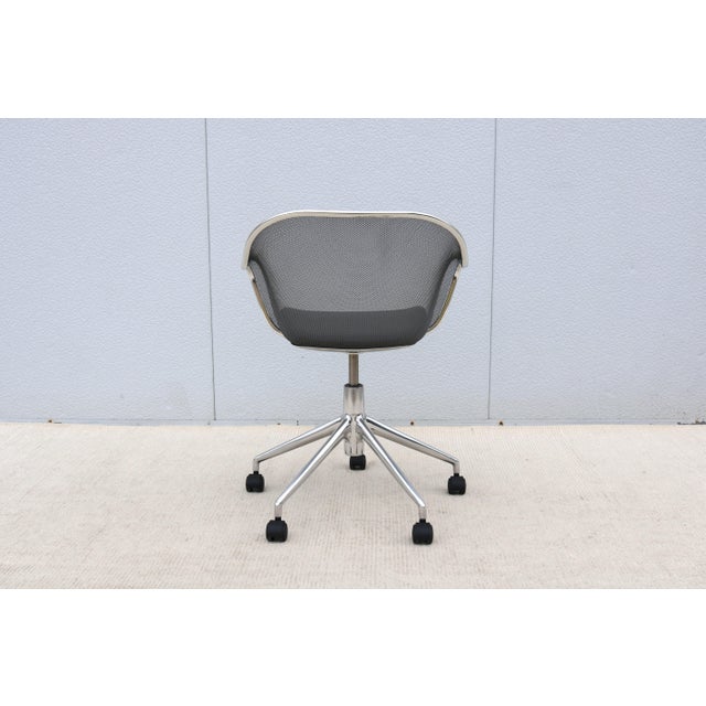 Gray Italian Modern Antonio Citterio for B&b Italia Iuta Swivel Desk Task Chair, Gray Leather For Sale - Image 8 of 18