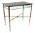 Tommi Parzinger Style Brass Base Vitrolite Glass Top Console Table For Sale