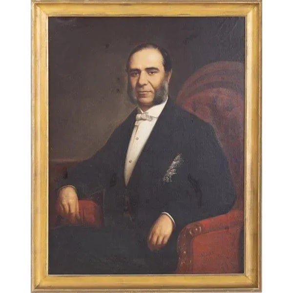 "Portrait of a Lord". Oil on canvas, signed and dated Porto 1870. Dimensions: 98 x 74 cm.