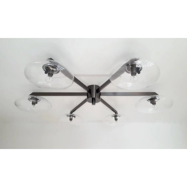 Fabio Ltd Sei Satin Black Nickel Clear Glass Flush Mount by Fabio Ltd For Sale - Image 4 of 7