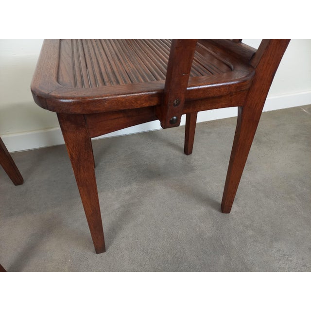 Set of Oak Bridge Armchairs, 1950s For Sale - Image 10 of 18