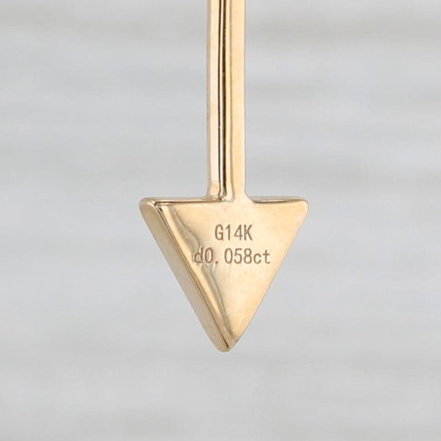 New 0.12ctw Diamond Arrow Drop Earrings 14k Yellow Gold - 2 Pieces For Sale - Image 4 of 5