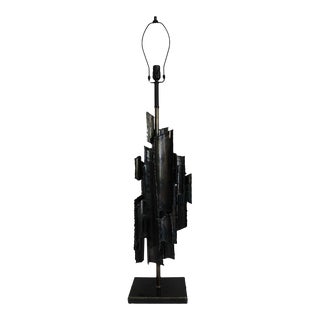 Torch Cut Brutalist Marcello Fantoni Table Lamp For Sale