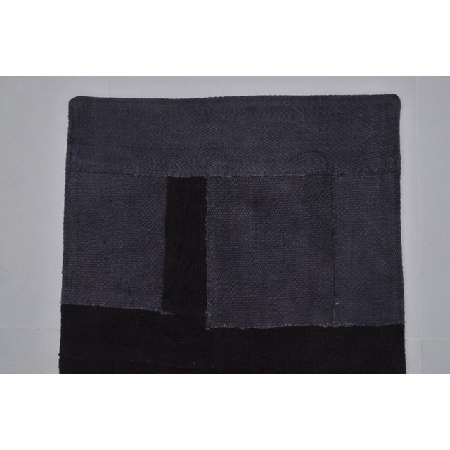 Dark Grey Vintage Hemp Runner For Sale - Image 9 of 9