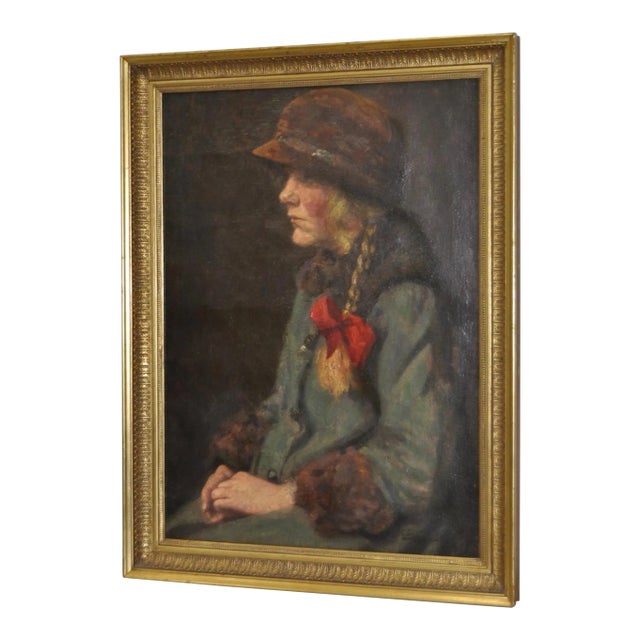 “Dutch Girl” by Danish Artist Carl Stilling (1874-1938) For Sale