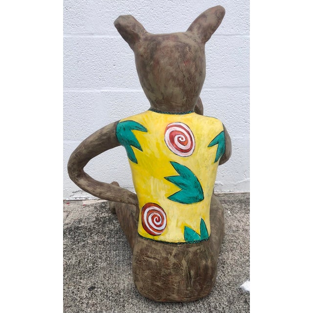Paper Large Vintage Paper Mache Wolf For Sale - Image 7 of 9