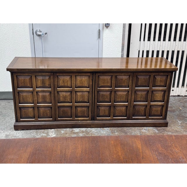 Design Plus Gallery presents a Brutalist-Style Sideboard Credenza from John Widdicomb. This rare sideboard/credenza was...
