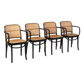 Number 811 Cane Chairs by Josef Hoffmann for FMG, 1970s, Set of 4 For Sale