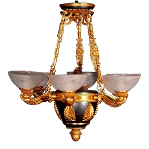 19th Century French Bronze Ormolu Mounted / Patinated Empire Style Chandelier