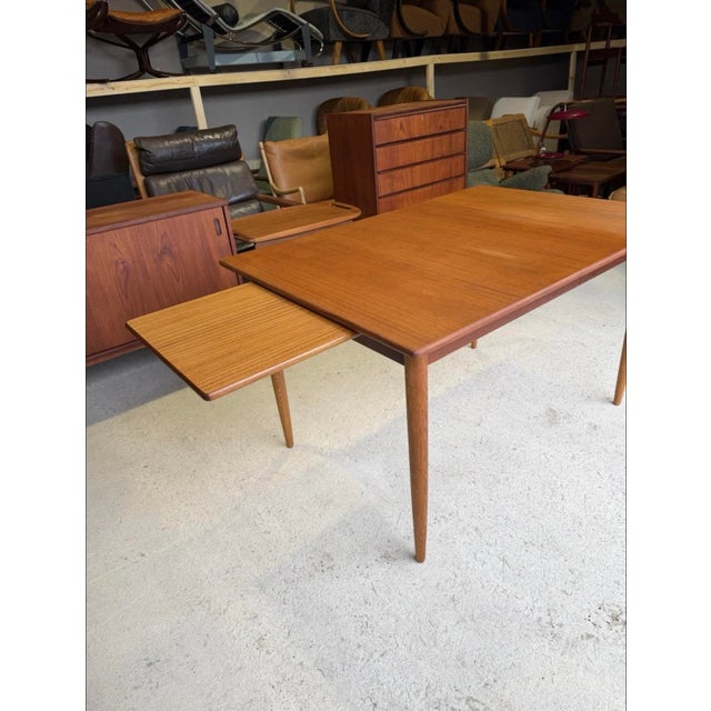 Mid-Century Modern Danish Extendable Teak Dining Table For Sale - Image 9 of 13