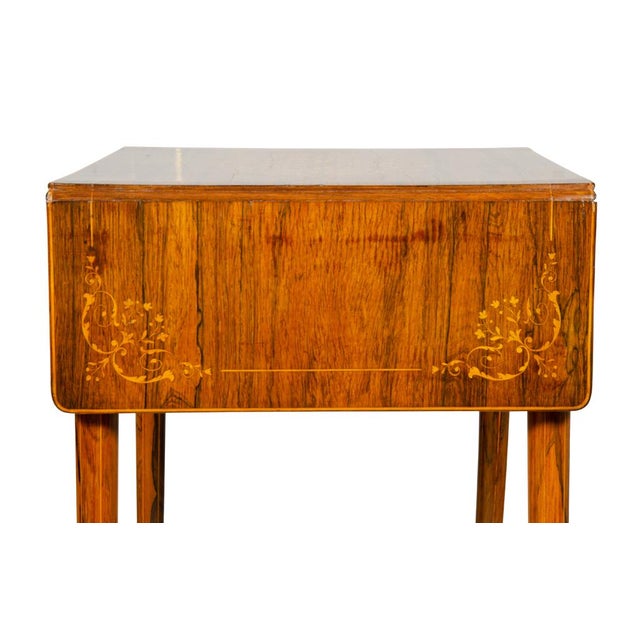 Charles X Rosewood Drop Leaf Table For Sale In Boston - Image 6 of 13