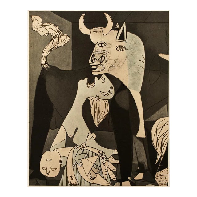 1954 After Pablo Picasso "Guernica. Detail.", Period First Limited Edition Offset Lithograph For Sale