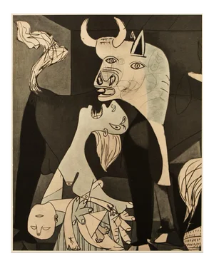 1954 After Pablo Picasso "Guernica. Detail.", Period First Limited Edition Offset Lithograph