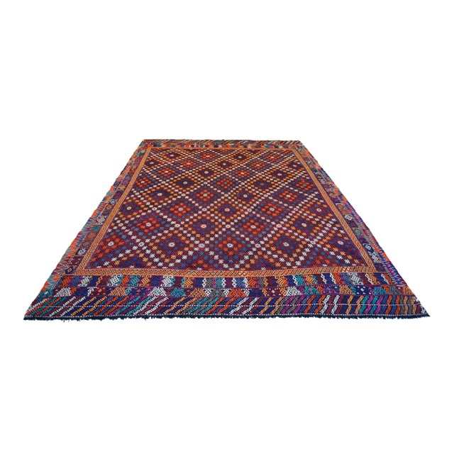 1960s Vintage Handwoven Braided Jajim Turkish Kilim Rug - 8′6″ X 12′8″ For Sale