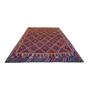 1960s Vintage Handwoven Braided Jajim Turkish Kilim Rug - 8′6″ X 12′8″