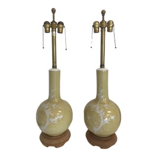 Vintage Marbro Ceramic Chinoiserie Lamps - a Pair For Sale