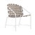 Brown Jordan Kantan Aluminum Arm Chair in Chalk with Mica Suncloth Strapping For Sale