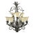 Mid 20th Century French Art Deco 9-Light Hand-Forged Wrought Iron Acanthus Chandelier For Sale