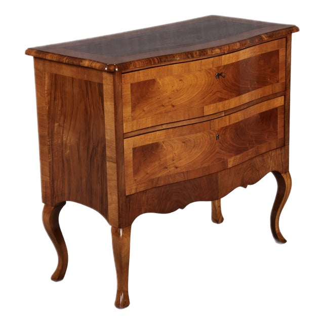 Small Antique Baroque Biedermeier Style Chest of Drawers 1900, Walnut For Sale
