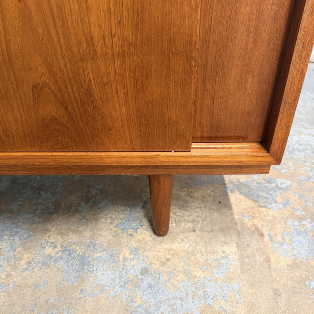 Wood Vintage Danish Modern Teak Sideboard With Sliding Doors, Carlo Jensen for Poul Hundevad 1960s For Sale - Image 7 of 9