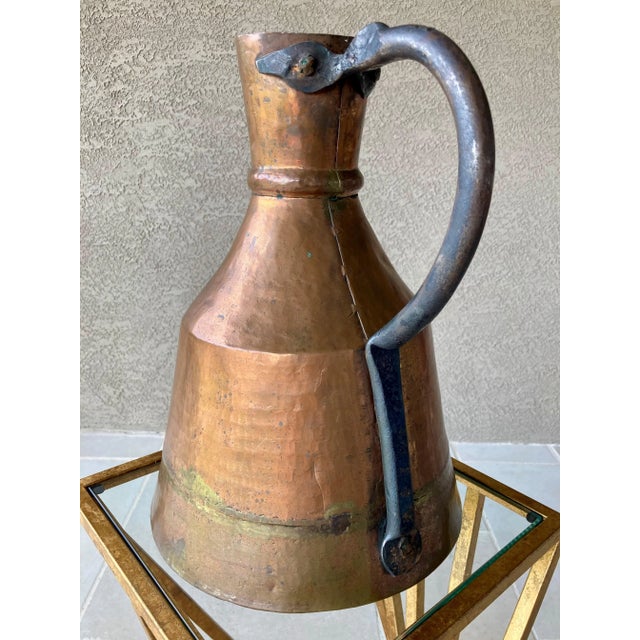 Late 19th Century Circa 19th-Century Cramp Seam Copper & Wrought Iron English Milk Jug For Sale - Image 5 of 13