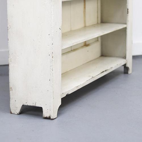 Country House White Painted Kitchen Cabinet with Shelves, 1890s For Sale - Image 8 of 13
