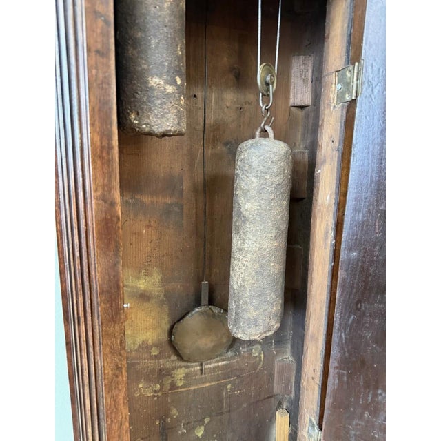 Early 20th Century Early American Grandfather Clock Attributed to James Wilson With Hand-Painted Clock Face For Sale - Image 5 of 14